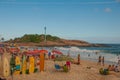 Rio de Janeiro, Brazil: Ipanema beach. Beautiful and popular beach among Brazilians and tourists Royalty Free Stock Photo