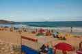 Rio de Janeiro, Brazil: Ipanema beach. Beautiful and popular beach among Brazilians and tourists Royalty Free Stock Photo