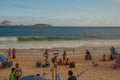 Rio de Janeiro, Brazil: Ipanema beach. Beautiful and popular beach among Brazilians and tourists Royalty Free Stock Photo