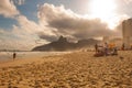 Rio de Janeiro, Brazil: Ipanema and Leblon beach and mountain Dois Irmao,Two Brother, in Rio de Janeiro