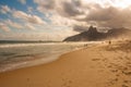 Rio de Janeiro, Brazil: Ipanema and Leblon beach and mountain Dois Irmao,Two Brother, in Rio de Janeiro