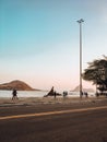 Vertical shot of people exercising during covid times in Rio de Janeiro Royalty Free Stock Photo