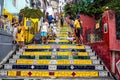 Rio de Janeiro, Brazil - Nov 29, 2023: Escadaria Selaron stairwa Royalty Free Stock Photo