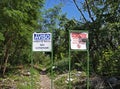 Warning signs in portuguese, Rio de Janeiro Royalty Free Stock Photo