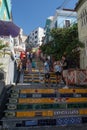 Rio de Janeiro, Brazil, South America, Escadaria Selaron, steps, staircase, Lapa steps, Jorge Selaron, public work, art, Royalty Free Stock Photo