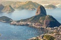 Rio de Janeiro, Brazil. Suggar Loaf and Botafogo beach viewed from Corcovado Royalty Free Stock Photo