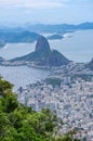 Rio de Janeiro, Brazil. Suggar Loaf and Botafogo beach viewed from Corcovado Royalty Free Stock Photo