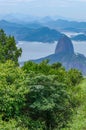 Rio de Janeiro, Brazil. Suggar Loaf and Botafogo beach viewed from Corcovado Royalty Free Stock Photo