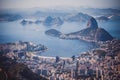 Rio de Janeiro, Brazil. Suggar Loaf and Botafogo beach viewed fr Royalty Free Stock Photo