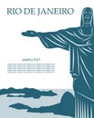 Rio De Janeiro card with Jesus Christ statue Royalty Free Stock Photo