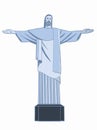 Rio de janeiro christ icon drawing line and white background