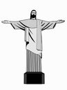 Rio de janeiro christ icon drawing line and white background