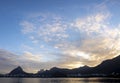 Rio de Janeiro city lake Lagoa Rodrigo de Freitas at sunset Royalty Free Stock Photo