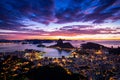 Rio de Janeiro City View Before Sunrise With the Sugarloaf Mountain