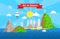 Rio de Janeiro colorful background vector