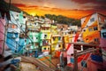 Rio de Janeiro downtown and favela Royalty Free Stock Photo