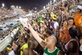 RIO DE JANEIRO - FEBRUARY 10: Spectators welcome participants on