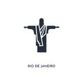 Rio de janeiro icon. simple element illustration. isolated trendy filled rio de janeiro icon on white background. can be used for