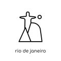 rio de janeiro icon. Trendy modern flat linear vector rio de jan