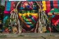 Rio de Janeiro - June 21, 2017: Ethnic street art of the artist Eduardo Kobra in Rio de Janeiro, Brazil