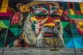 Rio de Janeiro - June 21, 2017: Ethnic street art of the artist Eduardo Kobra in Rio de Janeiro, Brazil