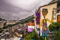 Rio de Janeiro - June 21, 2017: Panorama of the Favela of Santa Marta in Rio de Janeiro, Brazil Royalty Free Stock Photo