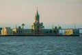 RIO DE JANEIRO: Little castle on a small Fiscal island in Guanabara Bay stands out in the landscape and is an attraction Royalty Free Stock Photo