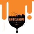 Rio de Janeiro Modern Web Banner Design with Vector Linear Skyline