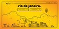 Rio de Janeiro Modern Web Banner Design with Vector Linear Skyline