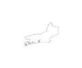 Rio de Janeiro outline map Brazil state region