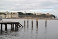 RIO DE JANEIRO, RJ, BRAZIL: 04 DEZ 2019: ABANDONED PIER SEEN FROM THE SQUARE xv