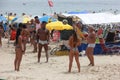 Rio de Janeiro's beaches are crowded on the eve of the Carnival