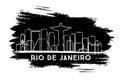 Rio de Janeiro Skyline Silhouette. Hand Drawn Sketch.