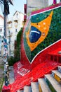 RIO DE JANEIRO: Stairway Selaron in Rio de Janeiro, Brazil. It`s world-famous work of Chilean artist Jorge Selaron