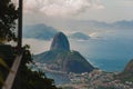 Rio de Janeiro, Sugar Loaf, Brazil: Mountain resembling inverted funnel behind Urca hill. Tourist site in the former capital of