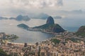 Rio de Janeiro, Sugar Loaf, Brazil: Mountain resembling inverted funnel behind Urca hill. Tourist site in the former capital of