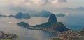 Rio de Janeiro, Sugar Loaf, Brazil: Mountain resembling inverted funnel behind Urca hill. Tourist site in the former capital of