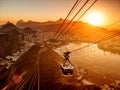 Rio de Janeiro from Sugar Loaf sunset Royalty Free Stock Photo