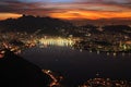 Rio de Janerio city night sunset Royalty Free Stock Photo
