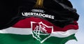 The CONCACAF Libertadores Cup and Fluminense flags flying together