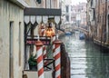 Rio de la Pleta with a hotel water taxi entrance, Venice, Italy