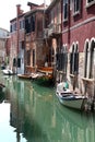 Rio del Palazzo and old houses in Venice, Italy