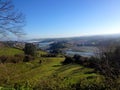 Rio Escudo and San Vicente de la Barquera, Cantabria, northern Spain. Royalty Free Stock Photo