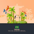 Rio 2016 games. Travel in Brasil. South America. Statue of Christ the Redeemer.