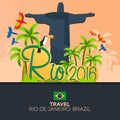 Rio 2016 games. Travel in Brasil. South America. Statue of Christ the Redeemer.