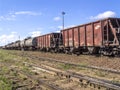 Freight cars parked in a courtyard in the State of Rio Grande do Sul, south of Brazil
