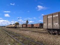 Freight cars parked in a courtyard in the State of Rio Grande do Sul, south of Brazil