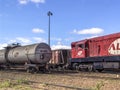 Freight cars parked in a courtyard in the State of Rio Grande do Sul, south of Brazil