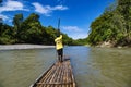 Rafting on bamboo raft on Rio Grande, Port Antonio, Jamaica