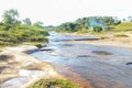 Rio las gachas with its peculiarity of passing over this great rock and drilling huge holes through the years